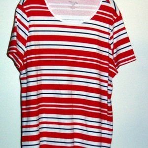 NWOT WHITE STAG STRIPED TEE. SZ XX (2X)